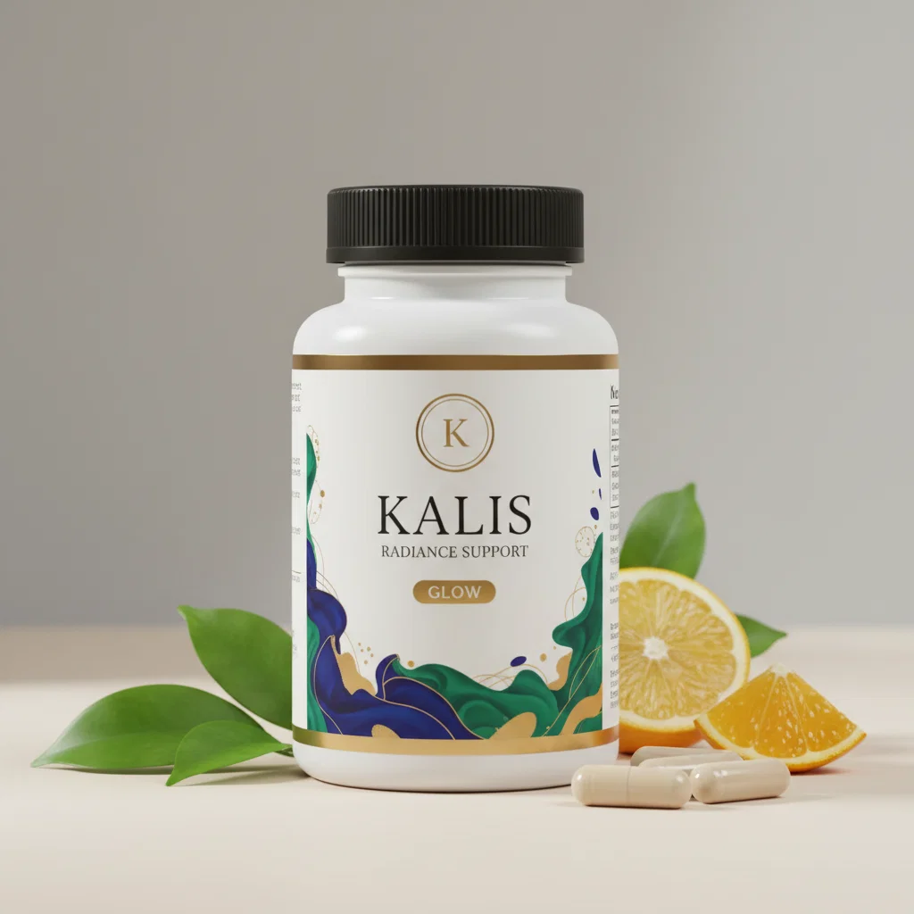 Kalis Radiance Support glass jar with wooden lid - 90 capsules daily supplement